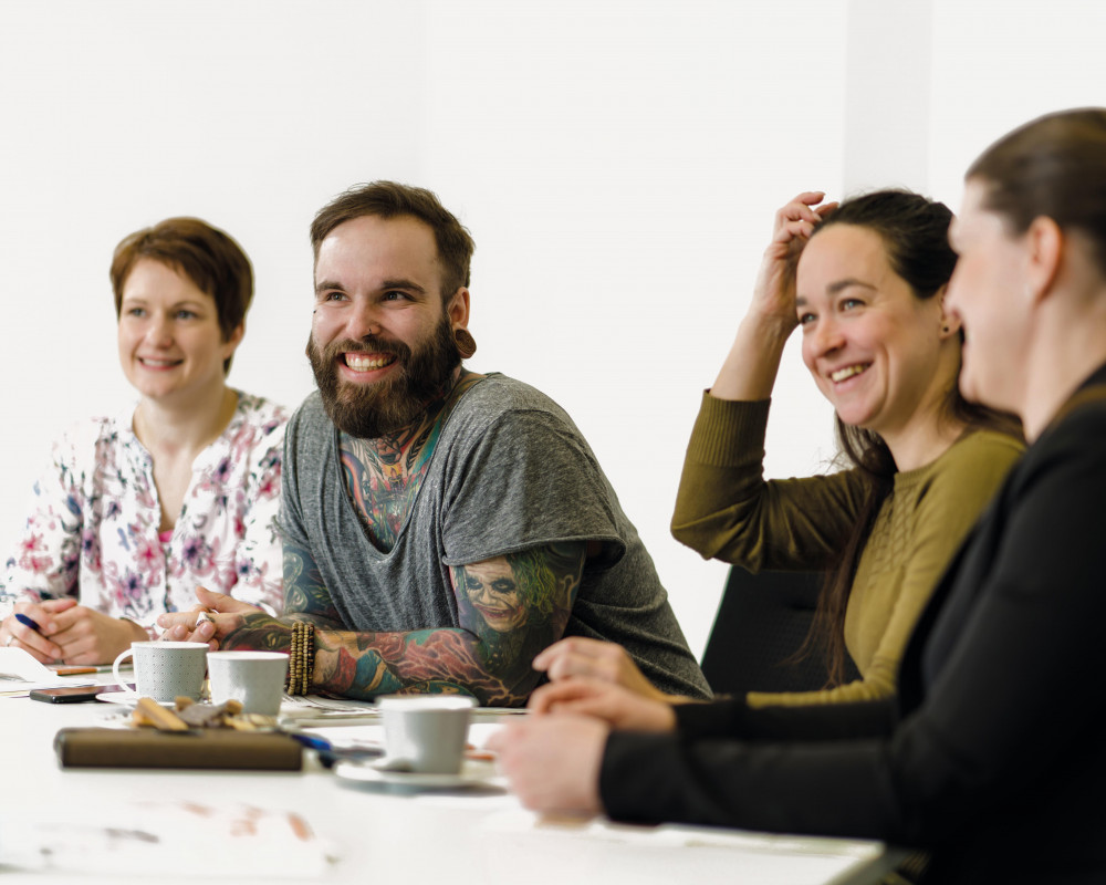 Der PTA Beirat von links nach rechts: Britta Fröhling, Sebastian Giemsch, Lorena Denoville und Sarah Siegler