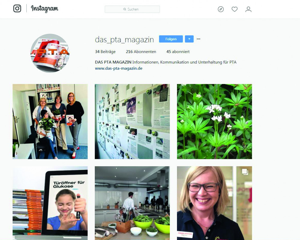 Screenshot des Instagramprofils von DAS PTA MAGAZIN. Screenshot des Instagramprofils von DAS PTA MAGAZIN.