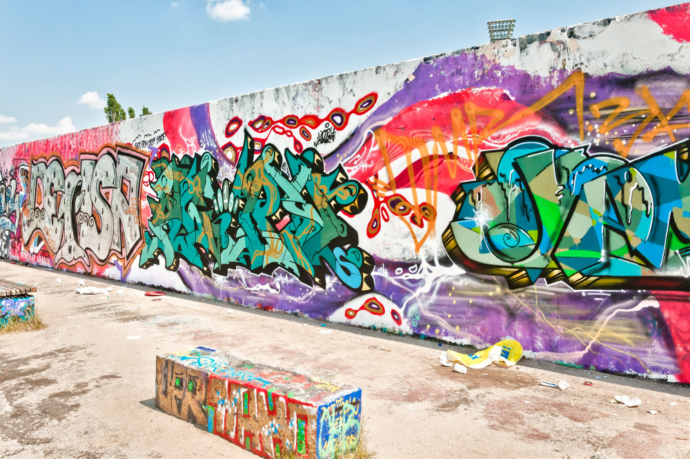 Ansicht der Berliner Mauer mit Graffiti Ansicht der Berliner Mauer mit Graffiti