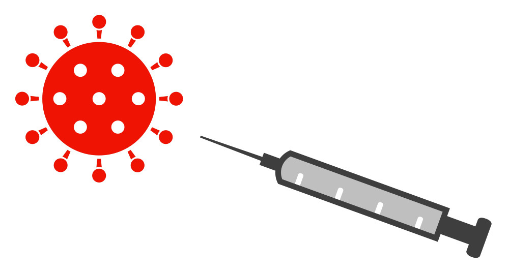 Illustration: Coronavirus und Spritze