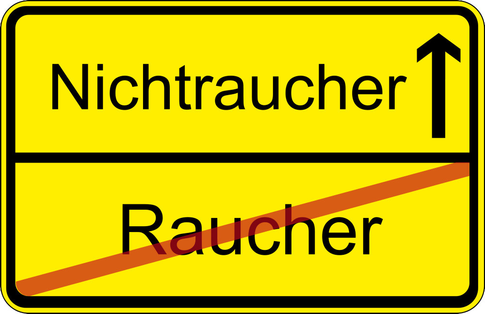 Nichtraucher/Raucher-Ortsschild