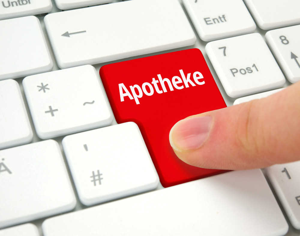 Computertastatur mit Schriftzug Apotheke Computertastatur mit Schriftzug Apotheke
