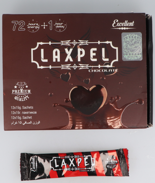 Verpackung und Inhalt von „Laxpel Chocolate“