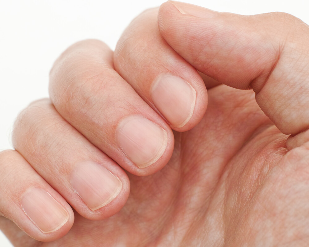 Ausschnitt einer rechten, gekrümmten Hand