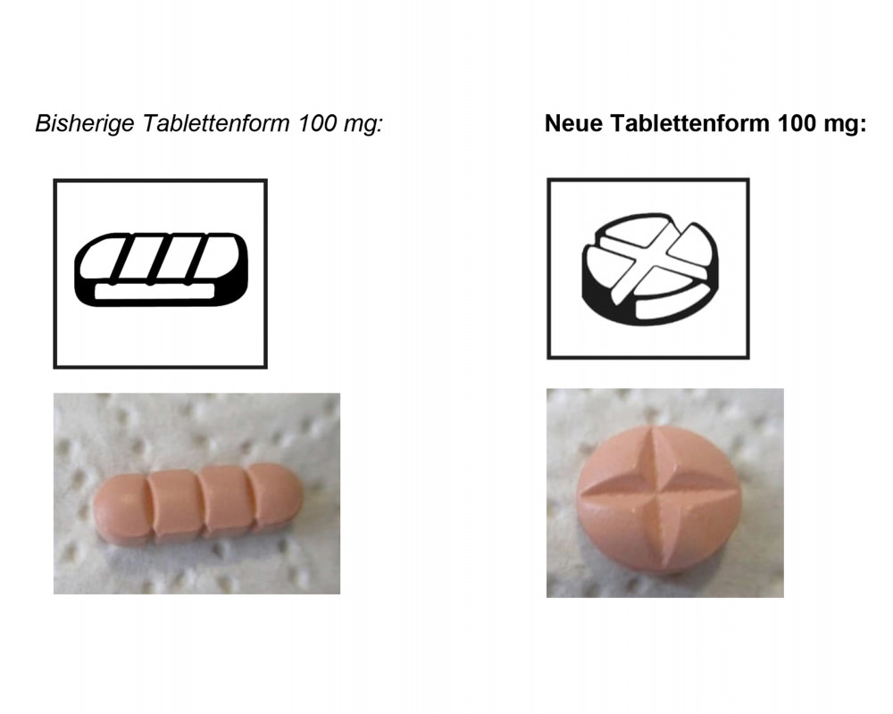 Opipramol-neuraxpharm 100 mg: Gegenüberstellung bisherige und neue Tablettenform