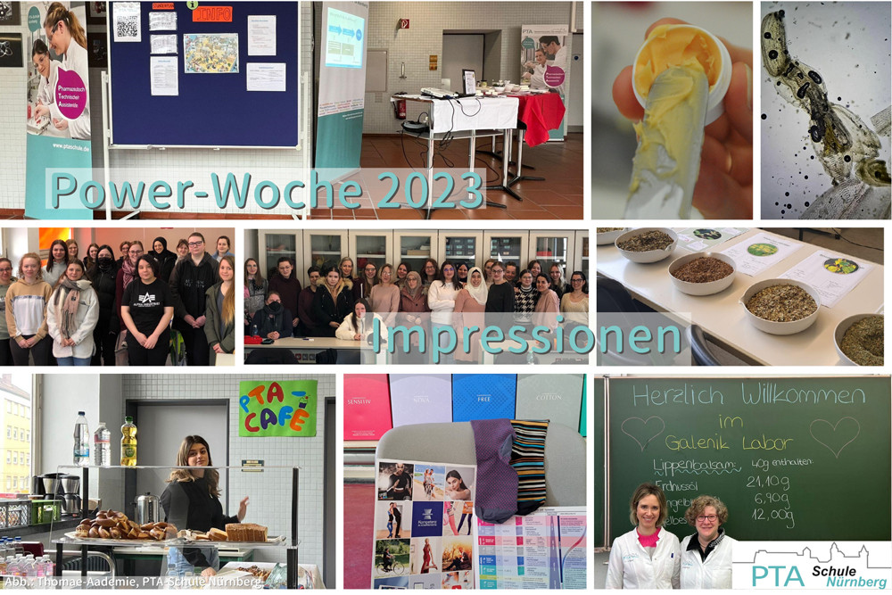 Collage: Power-Woche in der PTA-Schule Nürnberg