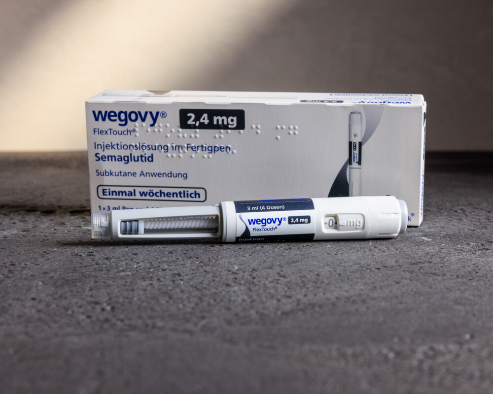Abbildung des Arzneimittels Wegovy: Verpackung und Fertigpen