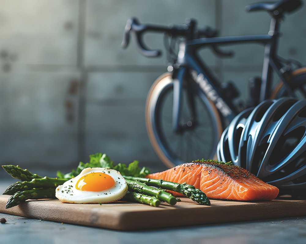 Ei, Spargel, Fisch und Fahrradhelm
