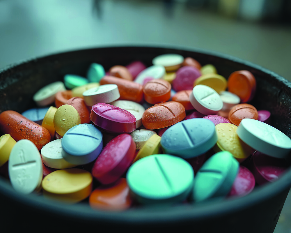 KI-Bild von bunten Tabletten