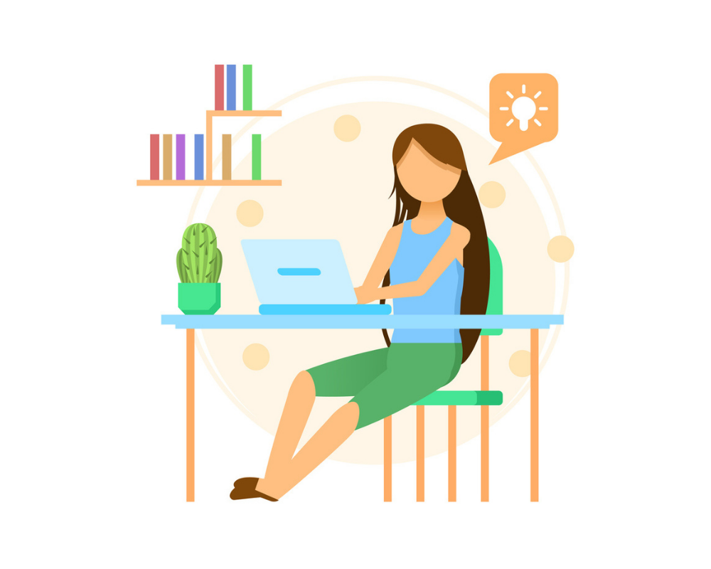 Illustration: Frau mit Laptop
