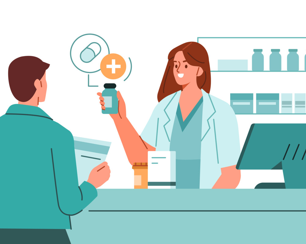 Illustration Beratung in der Apotheke