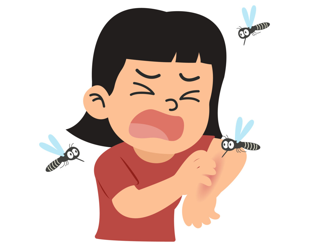 Illustration: Mücken stechen Kind