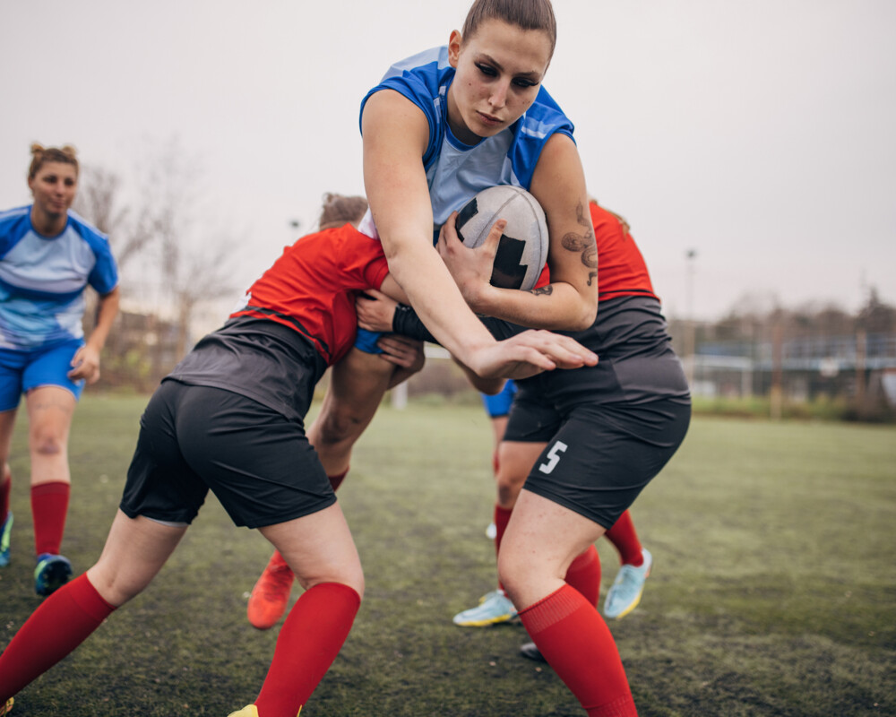 Rugbyspielerinnen in Aktion