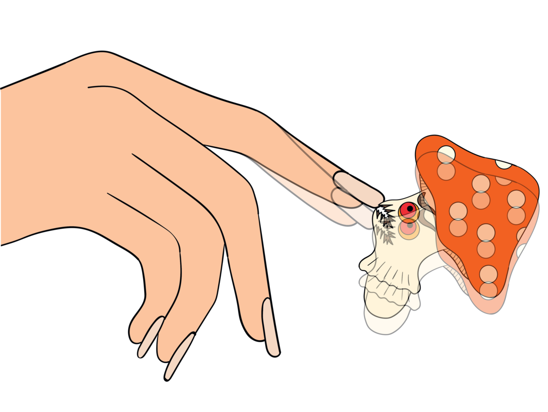 Illustration: Pilz hat sich an Fingernagel festgebissen