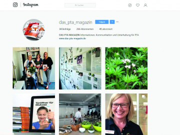 Screenshot des Instagramprofils von DAS PTA MAGAZIN.