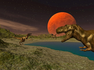 Illustration eines Velociraptor