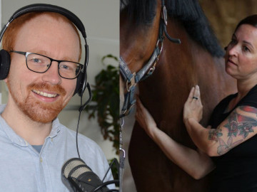 Lorena Denoville mit Pferd und Christoph Niekamp mit Mikro