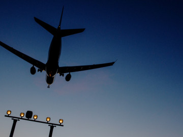 Flugzeug im Landeanflug