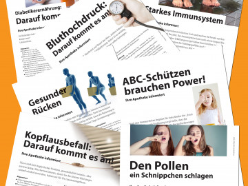 Collage einiger Handzettel von DAS PTA MAGAZIN