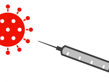 Illustration: Coronavirus und Spritze