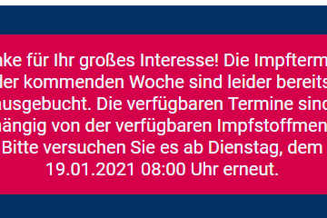 Screenshot des Impfportals in Schleswig-Holstein