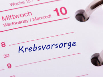 Kalenderblatt mit Eintrag „Krebsvorsorge“