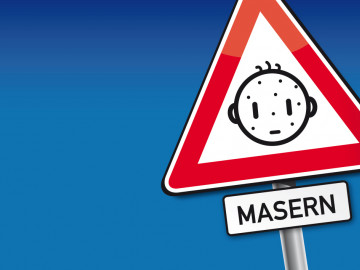 Warnschild Masern mit Strichmännchenkopf