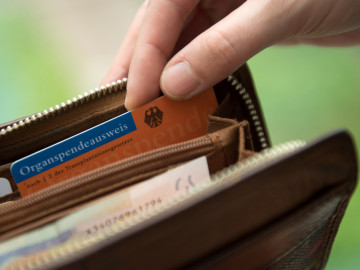 Organspendeausweis im Portemonaie 