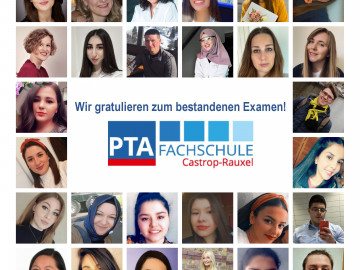 Kollage mit Fotos einiger Absolventen der PTA-Fachschule Castrop-Rauxel