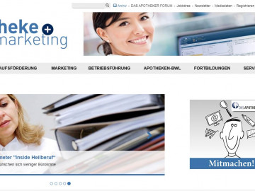 Screenshot APOTHEKE + MARKETING im neuen Design