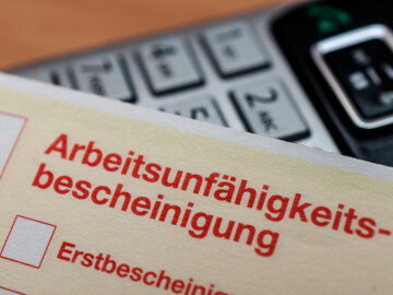 Ausschnitt einer Arbeitsunfähigkeitsbescheinigung