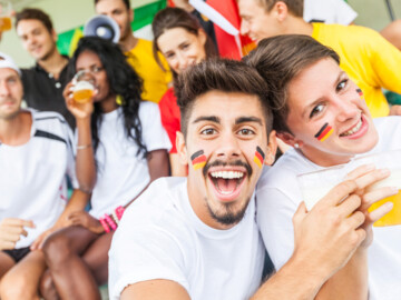 Deutsche Fußballfans im Stadion
