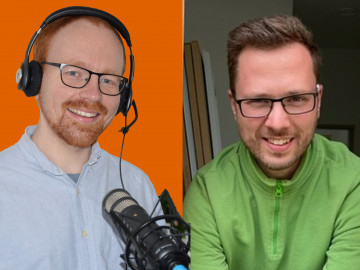 Apothekenleiter Stephan Torke aus Freital (rechts) und Onlineredakteur Christoph Niekamp (links)