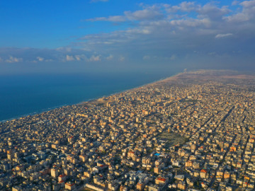 Blick aus der Luft auf Gaza City