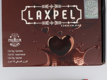 Verpackung und Inhalt von „Laxpel Chocolate“