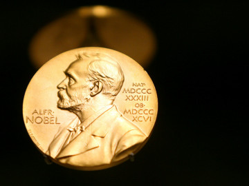 Goldene Medaille mit dem Konterfei von Alfred Nobel