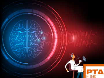 Grafik eines epileptischen Gehirns und EEG-Wellen