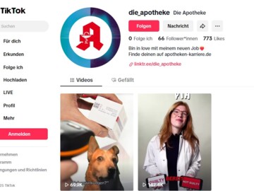 Screenshot der Startseite von tiktok.com/@die_apotheke