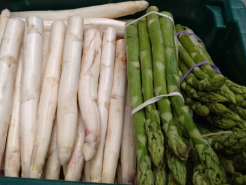 weißer und grüner Spargel