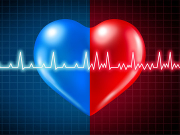 Vorhofflimmern-Krankheit und normaler oder abnormaler Herzfrequenzrhythmus als Herzerkrankung mit gesunder und ungesunder EKG-Überwachung mit 3D-Illustrationselementen