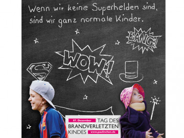 Aktionsbild Superhelden zum Tag des brandverletzten Kindes