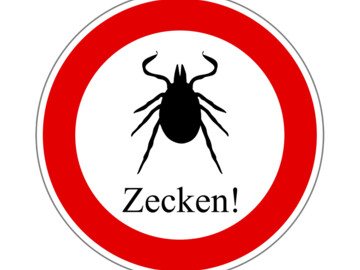 Warnschild Zecken