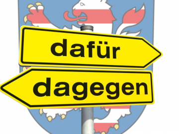 Dafür Dagegen Schild Hessen