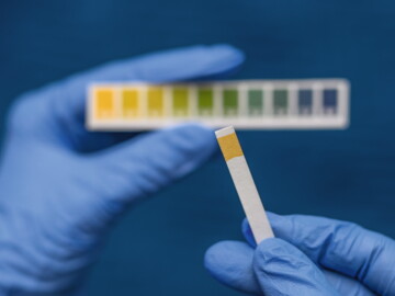 Teststreifen mit gelber Markierung