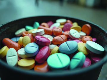 KI-Bild von bunten Tabletten