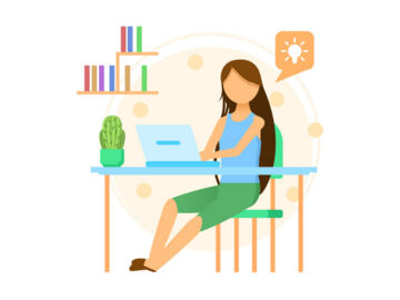 Illustration: Frau mit Laptop